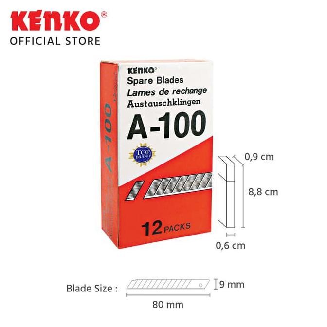 

JH8 ISI PISAU CUTTER CUTER KECIL KENKO A 100 A100 A-100 REFILL KATER SEKOTAK (12 TUBE)