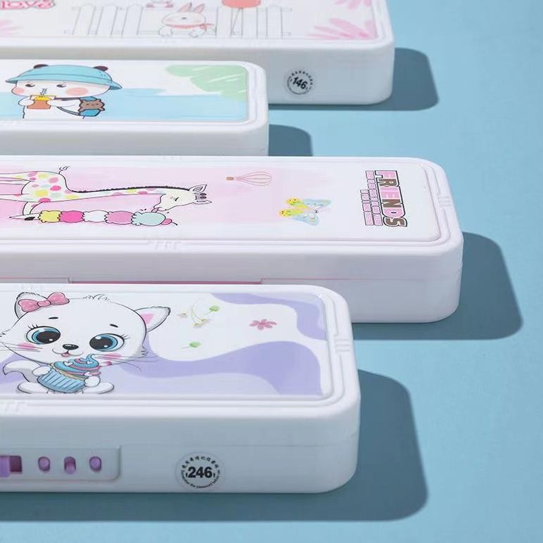 

JH8 Tempat pensil kata sandi dua lapis/tempat pensil berkapasitas besar/tempat pensil kata sandi anak