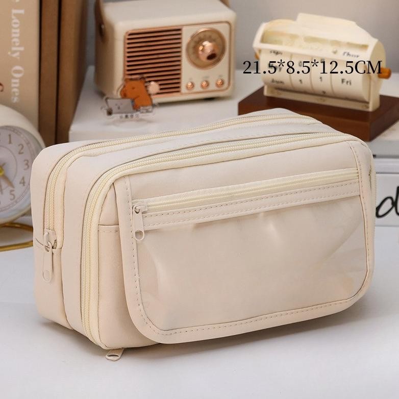 

JH8 kotak pensil 9 slot Warna Polos Tempat alat tulis Tas Pensil kapasitas besar kotak pensil aesthetic Tas PenaTempat Pencil pen pouch lucu stationery organizer