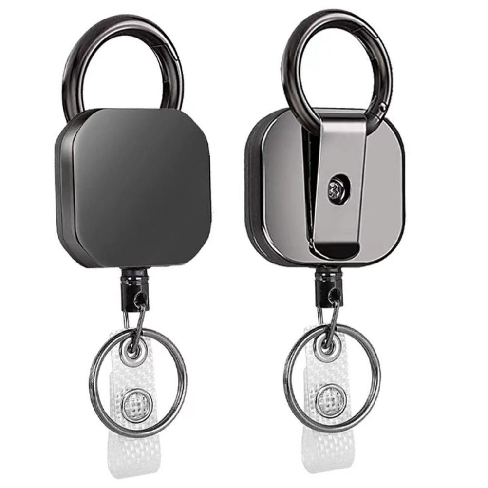 

JH8 Retractable Metal Retractable Keychain Metal Badge Holder Clip ID Card Clip