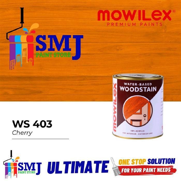 Cat Woodstain Kayu Mowilex Water Based 403 Warna Cherry 1L Gratis Ongkir
