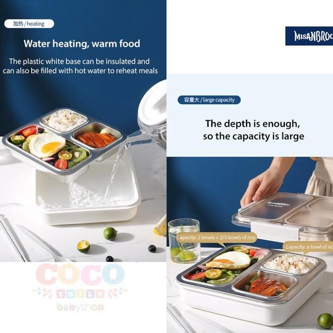 MISANBROO 316 STAINLESS STEEL INSULATION LUNCH BOX KOTAK MAKAN READY