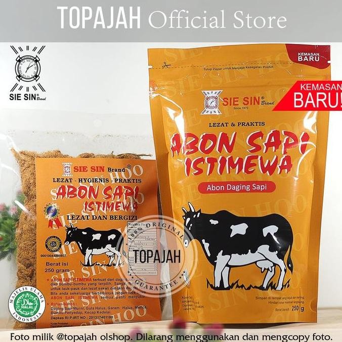 

BARANG TERLARIS Abon sapi spesial polos/bawang SIE SIN 250gr HALAL