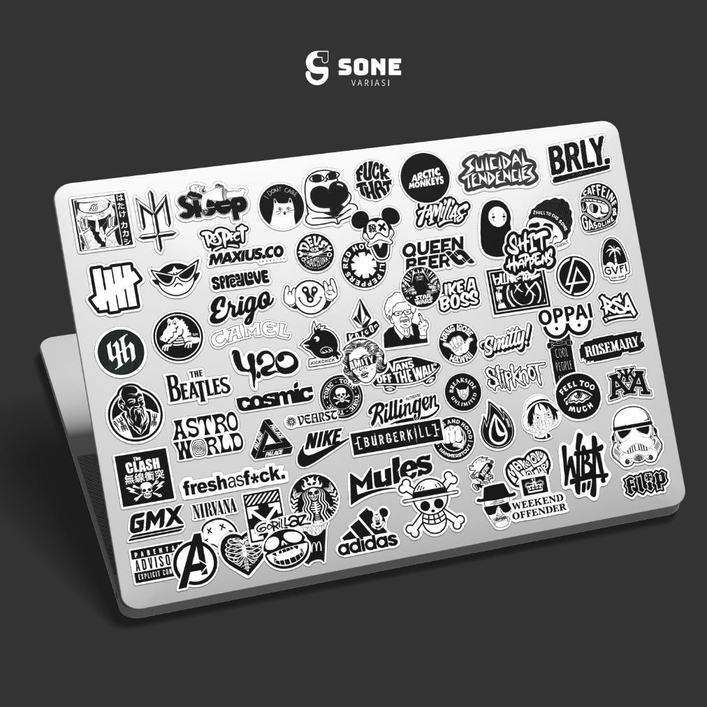 

JH8 Stiker Helm Black & White Aesthethic Vinyl Waterproof Dekorasi Laptop Casing Phone Tumbler DIY