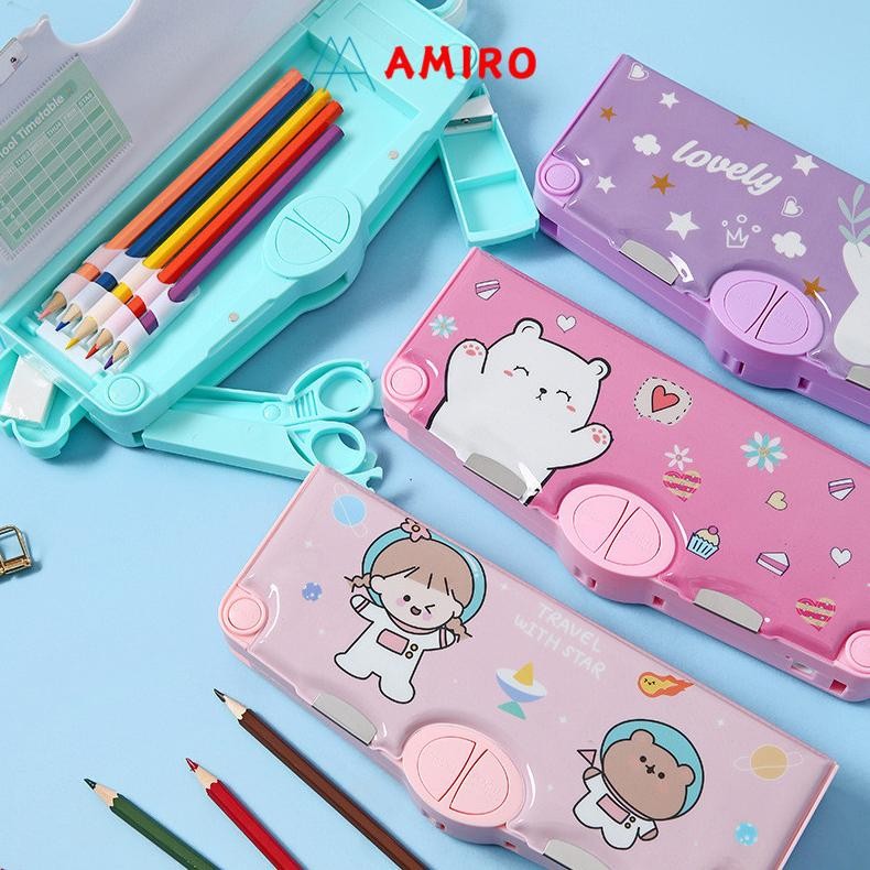 

JH8 Pensil Box Mekanik Multifungsi Lengkap Kotak Pensil Tempat Pensil Karakter Waterproof Kotak Pensil Anak Tulis Lucu Sekolah Hampers