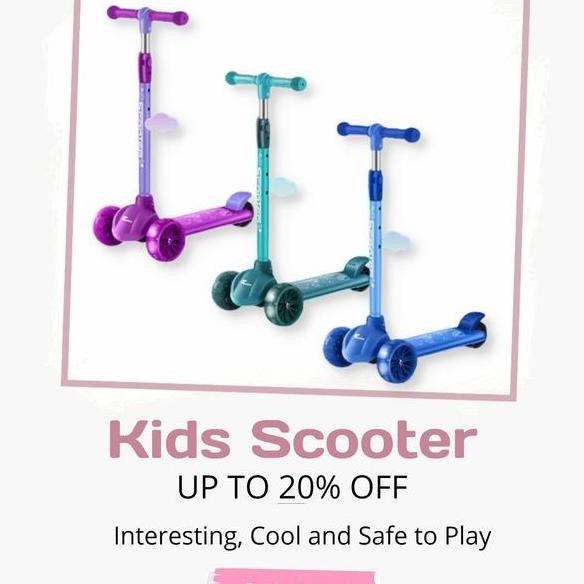 Kidzu Scooter Skuter Anak Roda Ta Lampu Berkelip