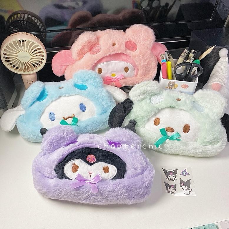 

JH8 Sanrio Hoodie Tempat Pensil Pouch Kotak Bulu Boneka Kuromi My Melody