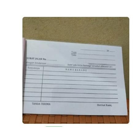 

JH8 Surat jalan kecil rangkap 3 ply NCR ( 10 pcs)