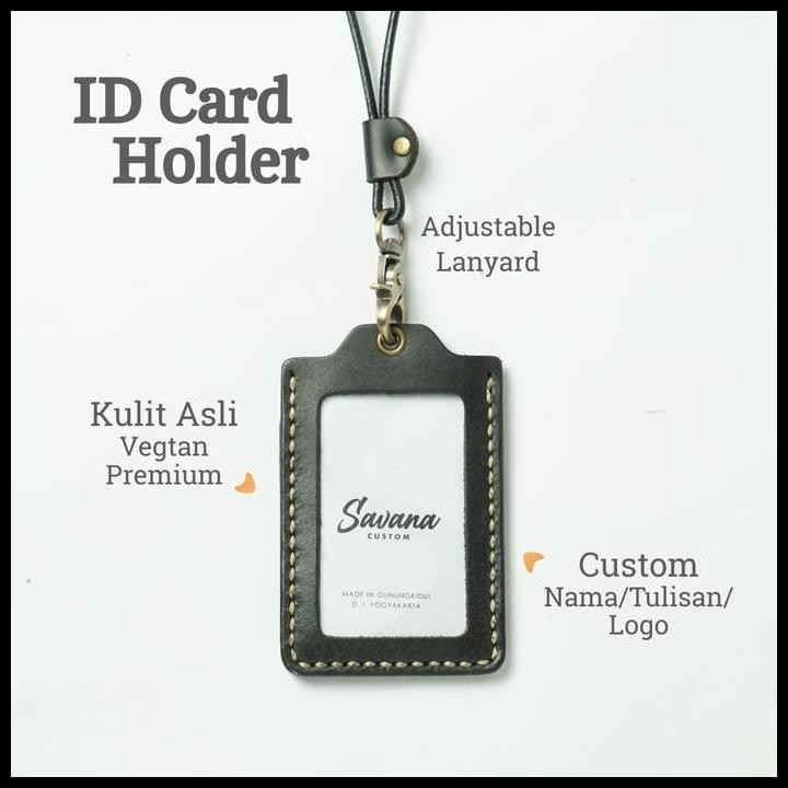 

Terlaris Id Card / Name Tag Holder / Dompet Id Card Kulit - Hitam Good Quality