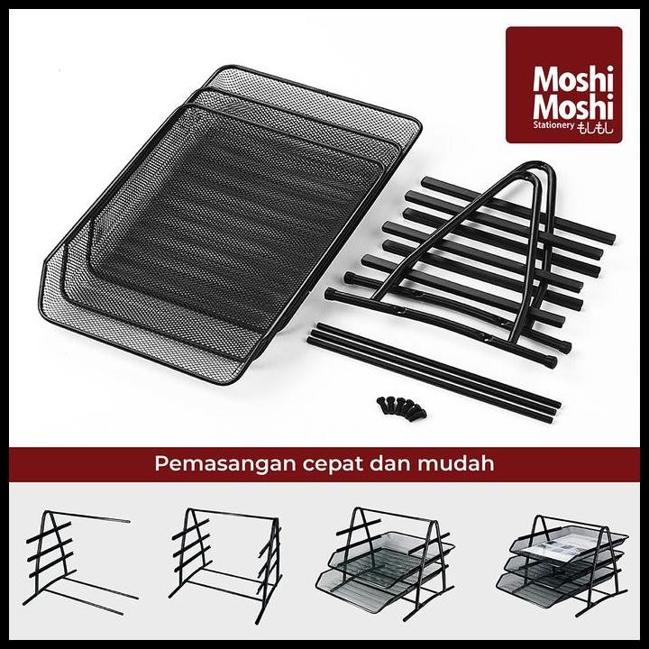 

Terlaris Document Tray Desk Storage Rak Kertas File Dokumen 3 Susun Jaring Besi Good Quality