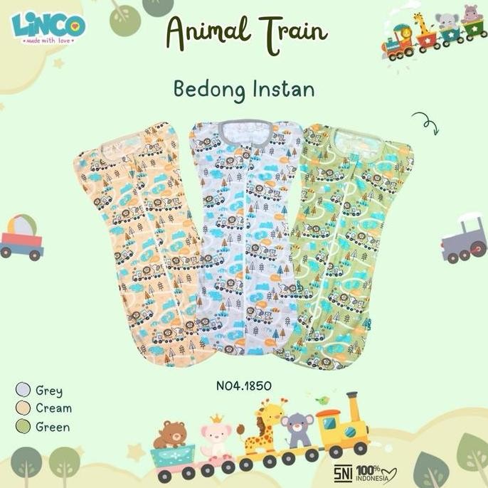 Bedong Bayi Instan LINCO SNI Baju pakaian selimut bayi ANTI ALERGI Motif random