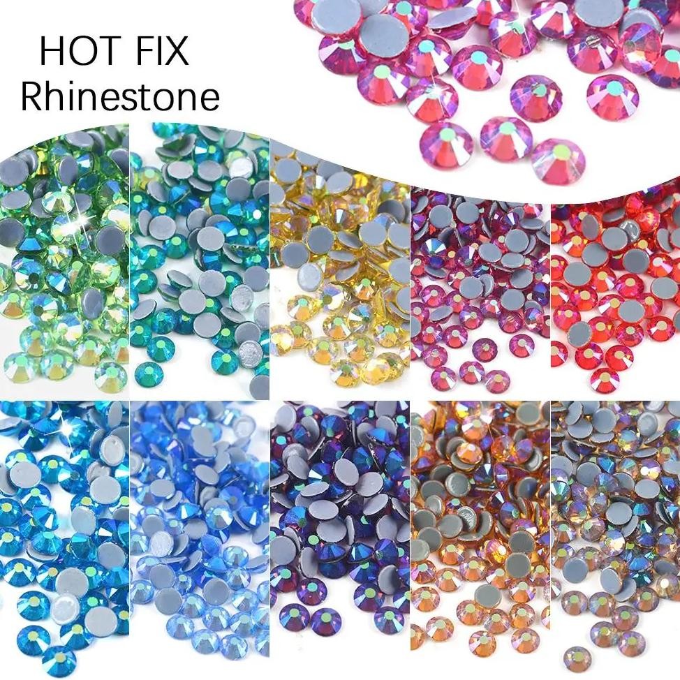 

Ss6-Ss30 Hot Fix Rhinestone Glitter Crystal Glass Strass Hotfix Iron On Rhinestones Stones For Clothing Garment Decoration