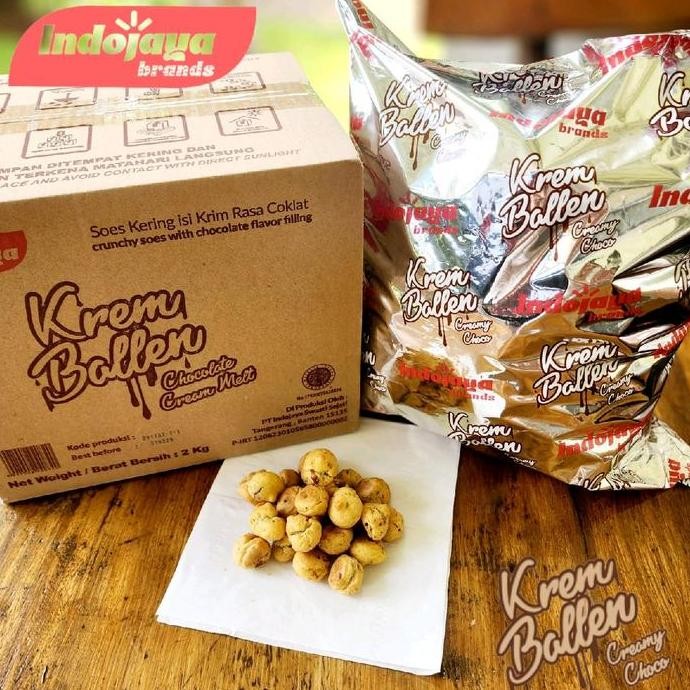 

Krem Ballen Cream Melt Soes Kering Isi Cokelat 1 Dus Isi 1 Kantong (2 Kg) Snack Murah Free Bubble Wrap Bisa Cod