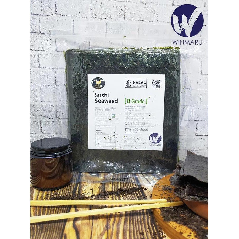 

Manjun Yaki Sushi Nori Seaweed Rumput Laut 50 Sheets/Lembar