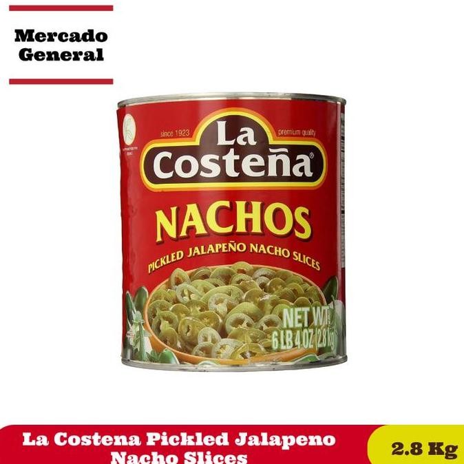 

La Costena Pickled Jalapeno Nacho Slices - 2.8Kg Can, Rp. 96/Gr