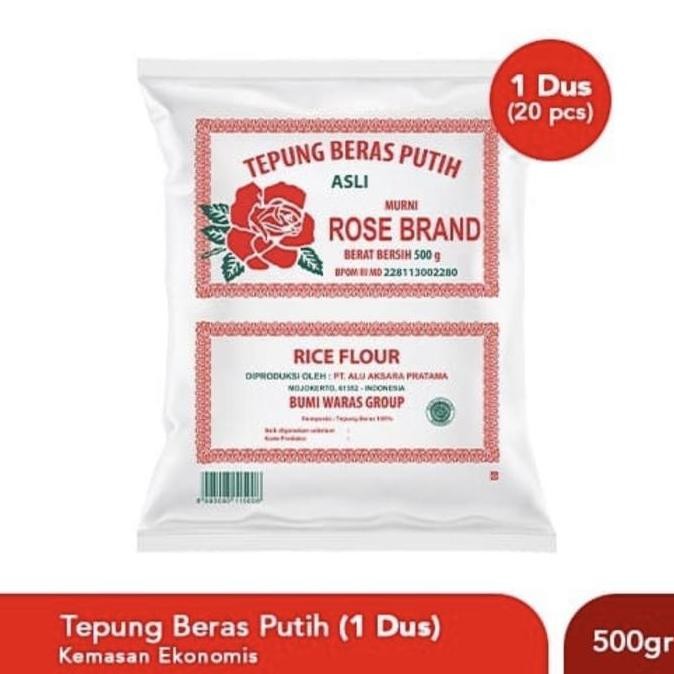 

Tepung Beras Putih Rose Brand 500Gram Per Dus Isi 20 Bungkus