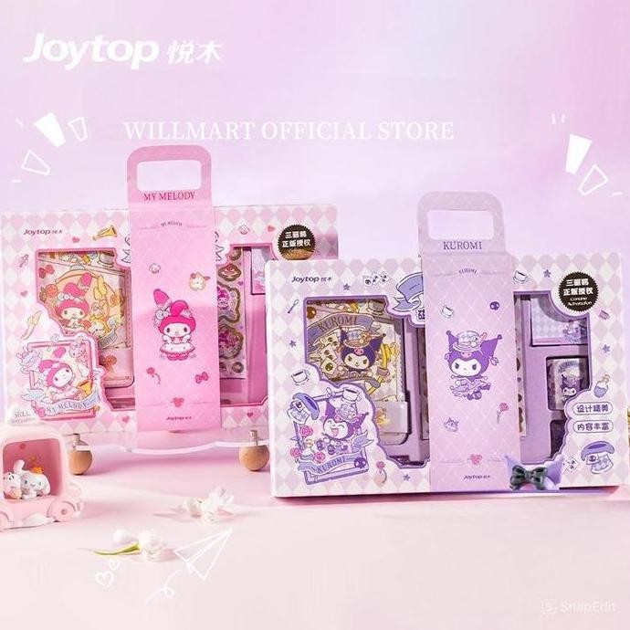 

Sanrio Kuromi Notebook Fullset 6 In 1 Gift Box / Diary Gift Box Kuromi & Melody / Sanrio Diary Set