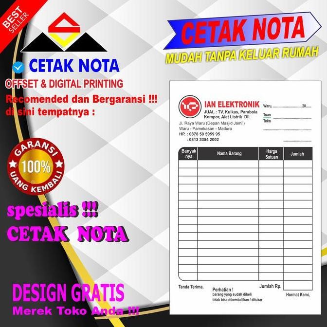 

Nota Ncr 3 Ply 1/4Folio 40 Buku 1 Warna