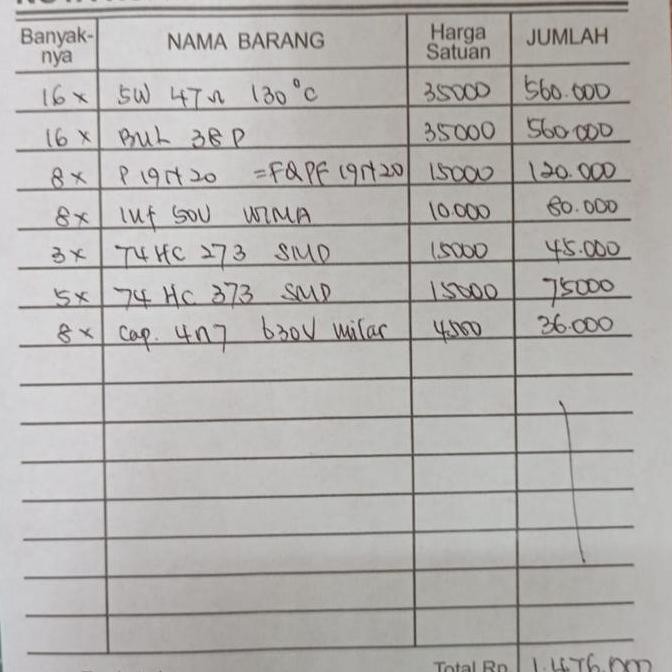 

Nota Pembelian 1 476,000