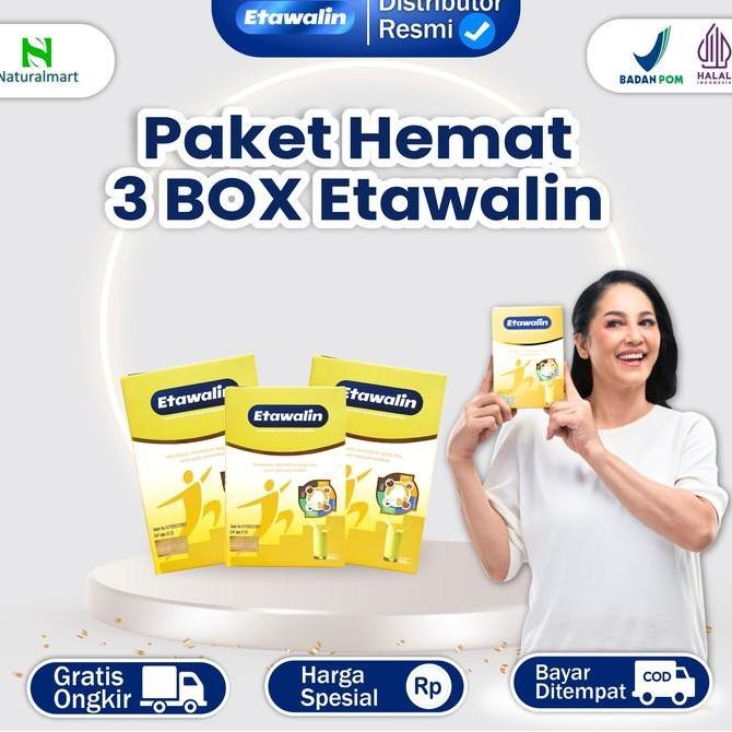 

3 Box Susu Etawalin - Susu Kambing Etawa Bantu Masalah Tulang & Sendi - Bahan Dairy Milk Manis Bubuk - Minuman Susu Bubuk Kambing Etawa