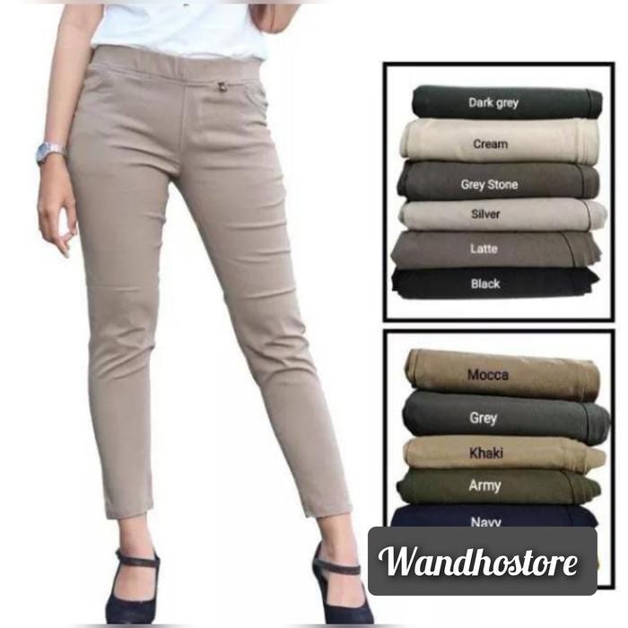 Sfs Celana Chinos Panjang Wanita Katun Stretch Bahan Katun Twill 40-100Kg