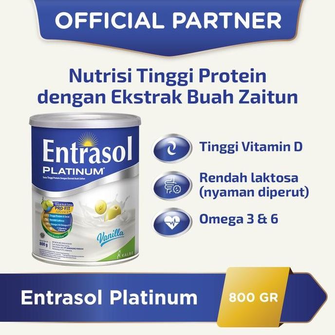

Entrasol Platinum 800Gr Susu Tinggi Protein Untuk Lansia Rasa Vanilla