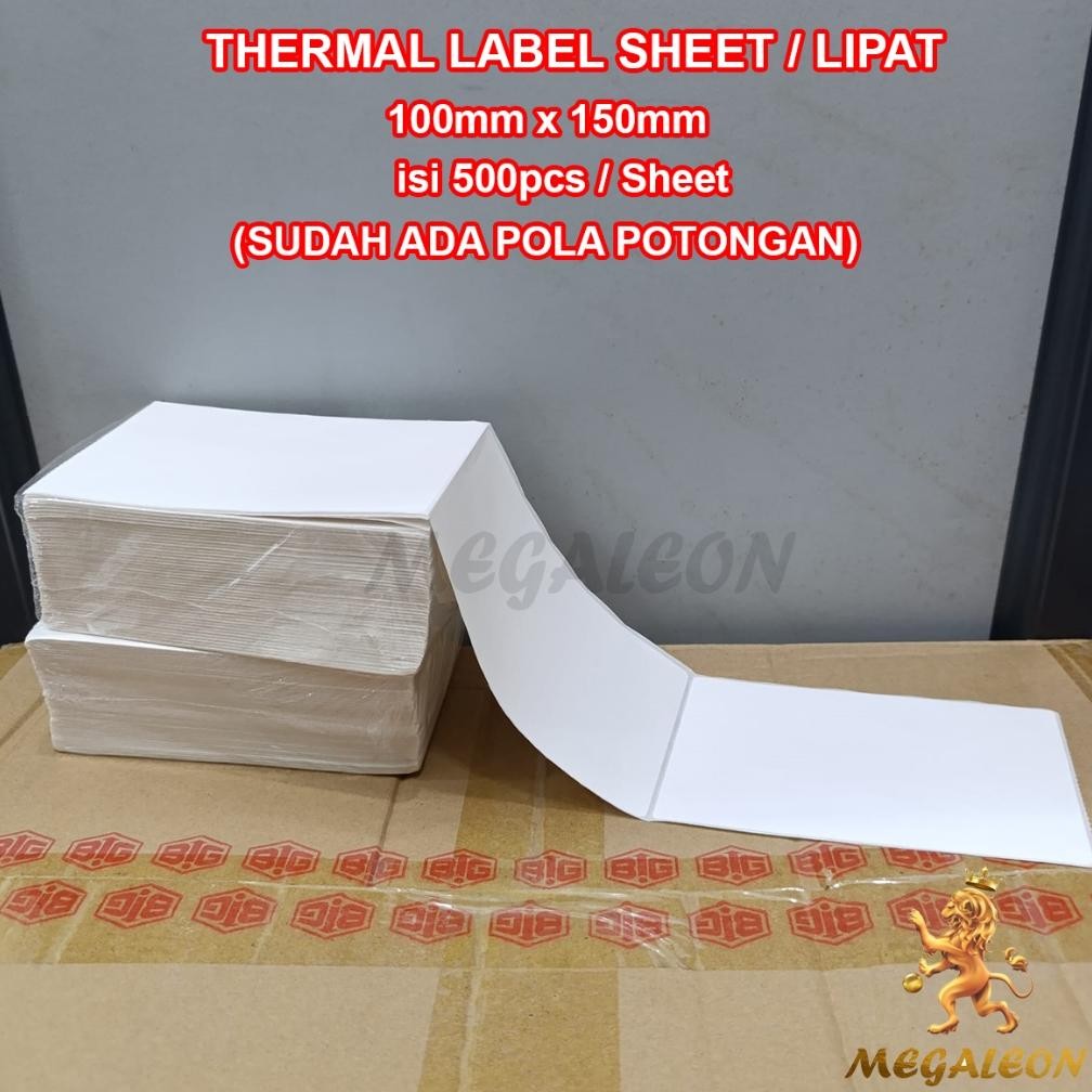 

JH8 Label Stiker Thermal LIPAT 100x150 mm 500pcs Stiker Label Resi Stiker BARCODE OLSHOP (LIPAT/SHEET)