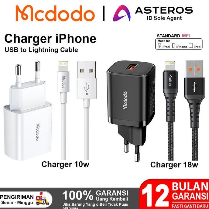 Mcdodo Charger Iphone 5 6 7 8 Xr Usb Lightning Fast Charging 10W -18W