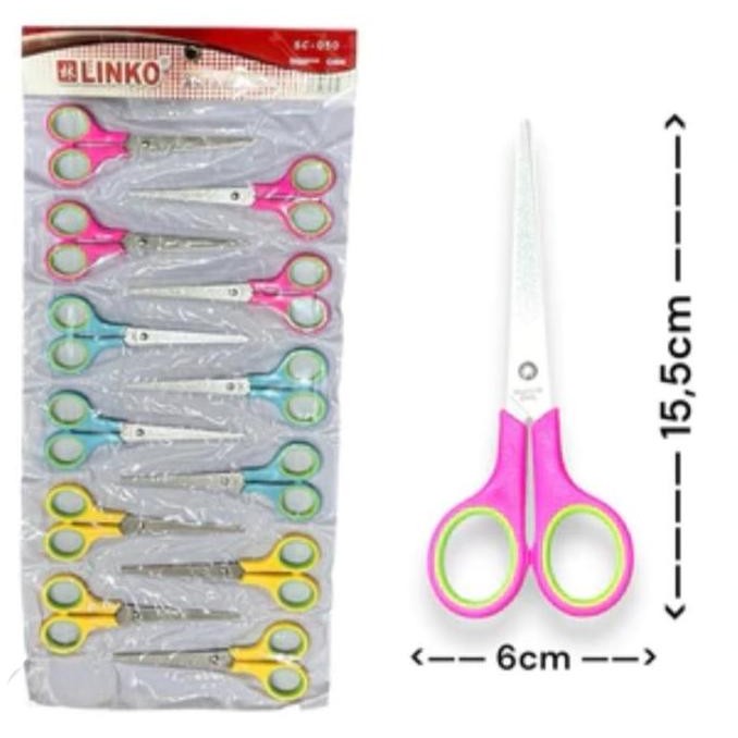 

ready !!! Gunting Renceng isi 12 pcs Murah 6,5 inch Stainles Stell Ladypop Pacman Linko Random