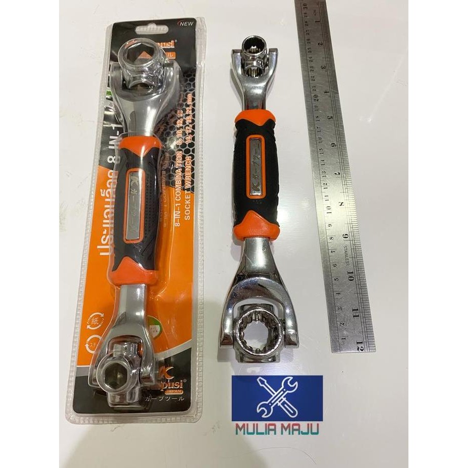 KUNCI RING KOMBINASI KAPUSI /KUNCI RING LENGAP KAPUSI 8 in 1