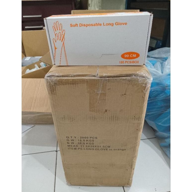 Sarung Tangan Inseminasi Buatan Plastik Glove 5Jari 20 Box( 2000pcs) Glove IB AST