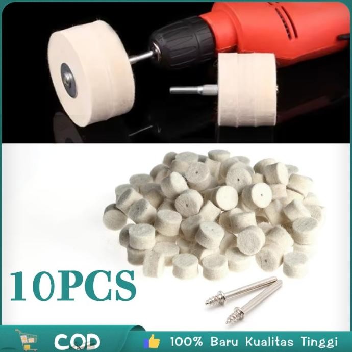 Pad Wool Poles Wool Polishing Pad 13Mm + 2 Shank Pad Poles Bahan Wol Felt