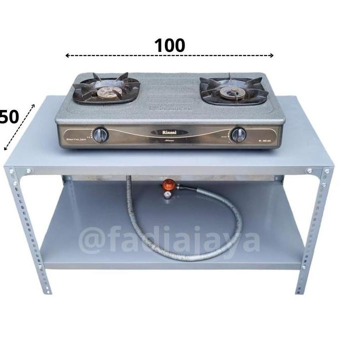 MEJA RAK SEPATU SUSUN BESI SIKU LUBANG DISPLAY KOMPOR GAS 2 TUNGKU  DISPENSER TV MINIMALIS RIAS PORT