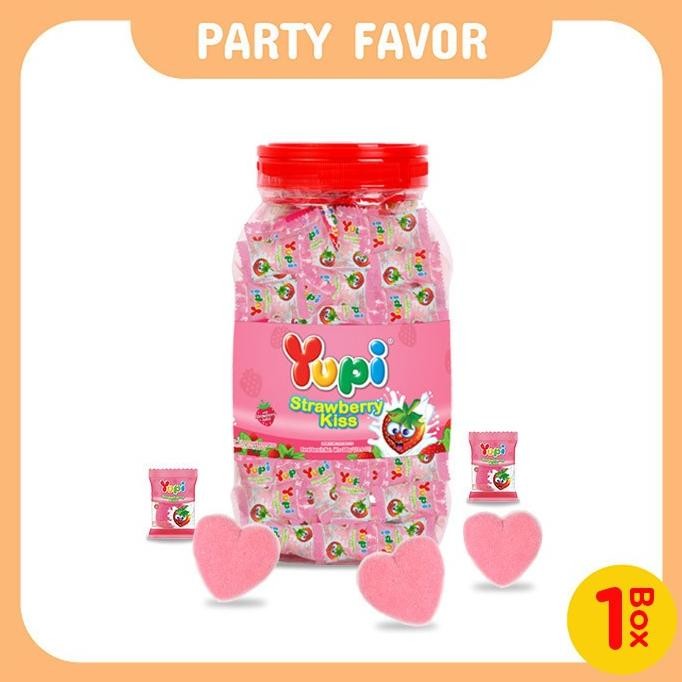 

u-45 IQR-914 Permen YUPI Strawberry Kiss Jar 300gr 1 Toples/YUPI Toples Hemat Sale