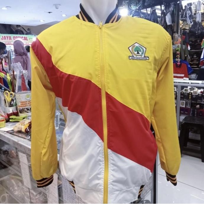 Jaket bomber partai golkar motif merah putih terbaru HM