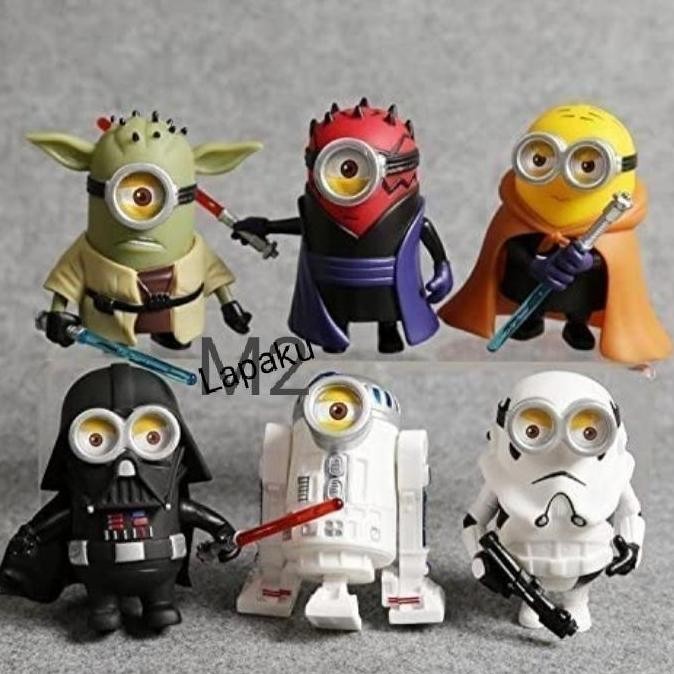 Murah Set Minions Figure/Miniatur pajangan Toper cake Minions Starwars 6pcs lapaku72 Ayo Beli