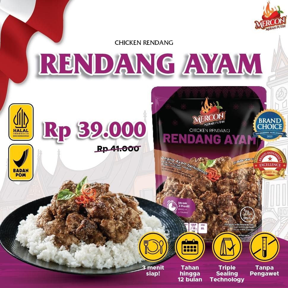 

TERMURAH Mercon Merah Putih - Satuan || Limited Edition !! Rendang Ayam Siap kirim