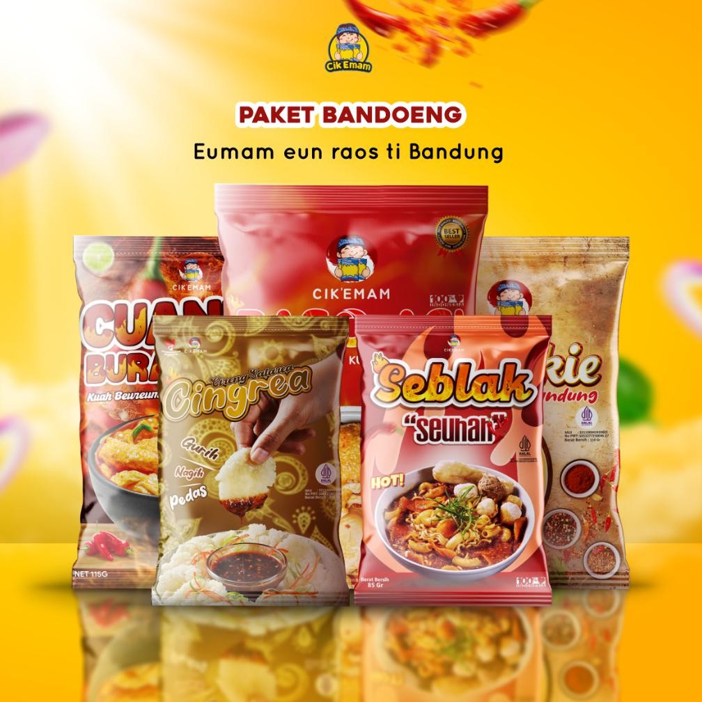 

TERLARIS CikEmam - Paket Bandoeng ( Cuankie Burahay, Cuankie Bandoeng, Baso Aci, Seblak, Cingrea ) Siap kirim