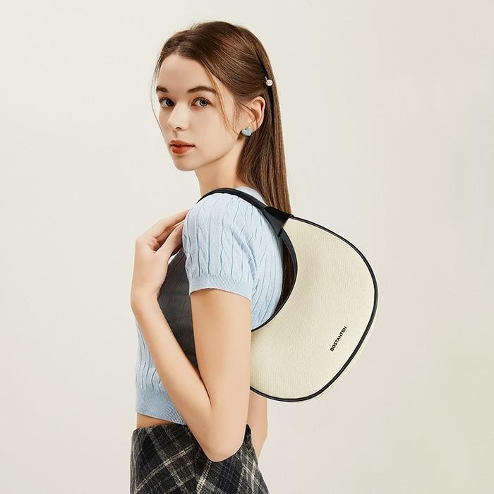 [Coco Bag] Bostanten Tas Wanita  Selempang Underarm Bag Shoulder Bag Tas Tangan Hitam Putih Kulit Si