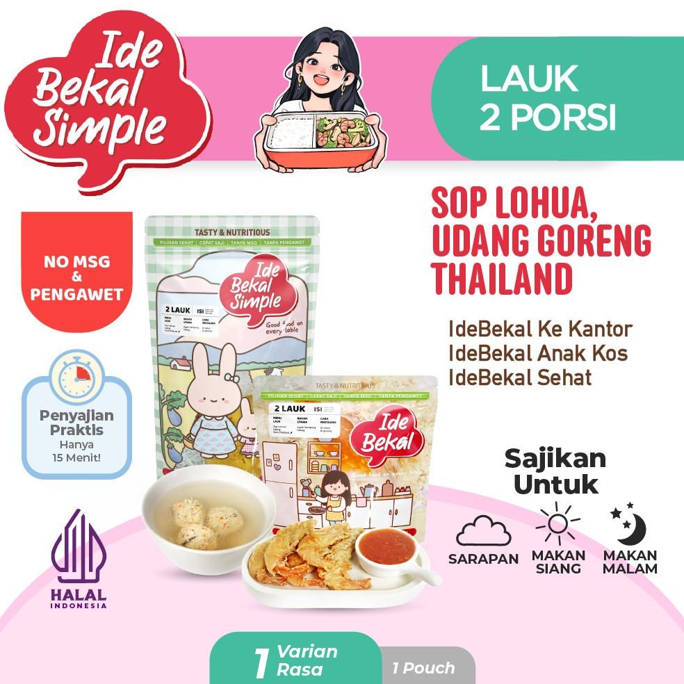 

TERMURAH Idebekal Simple Sup Lohua & Udang Saus Thailand / Menu Family 2 Lauk Siap kirim