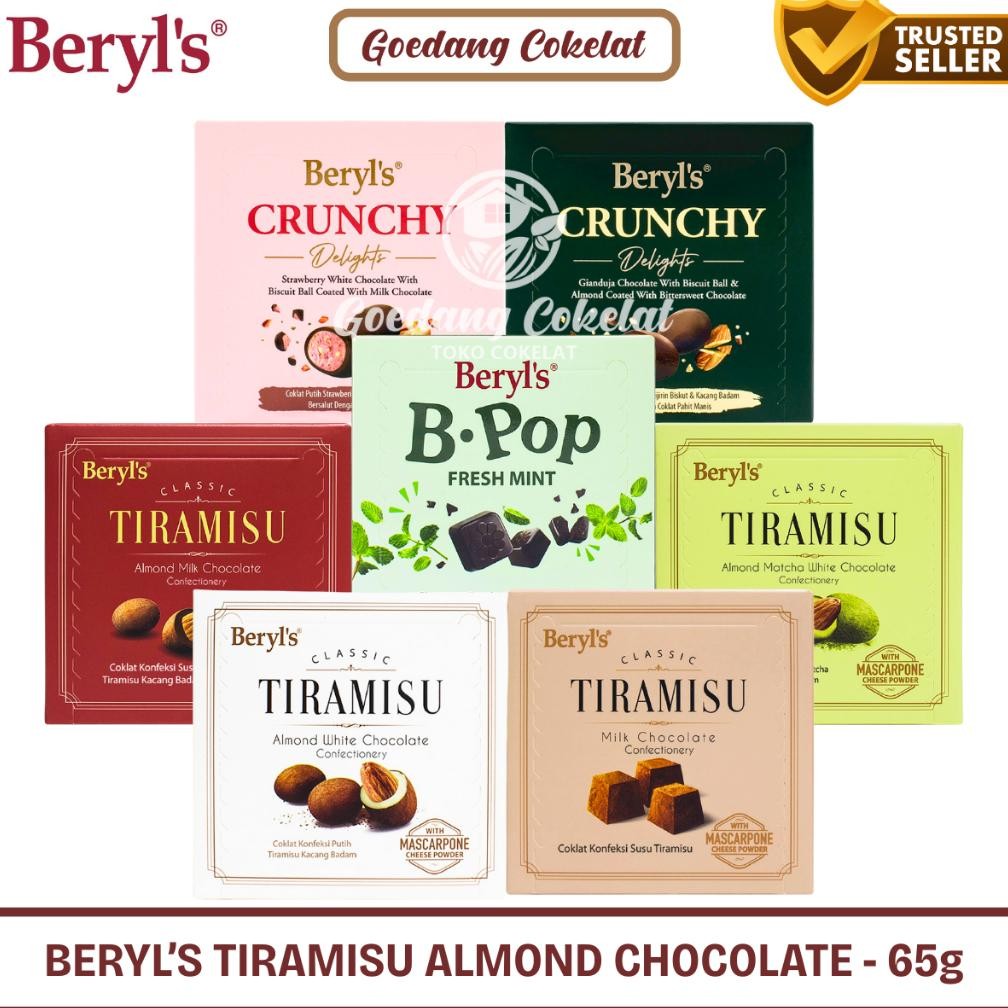 

Beryls Classic Tiramisu Almond Green Tea Milk White Chocolate 65g Coklat Malaysia