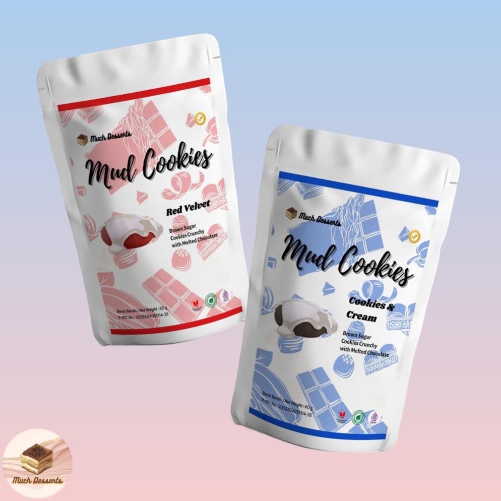 

Ready_Stock_Cod Much Desserts Paket 2 Melted Mud Cookies Ukuran Kecil Mini Ty-65