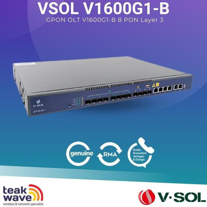 Vsol V1600G1-B Gpon Olt 8 Pon Layer 3 Ac+Dc Power Include Sfp 9Db 8 Port New Stok