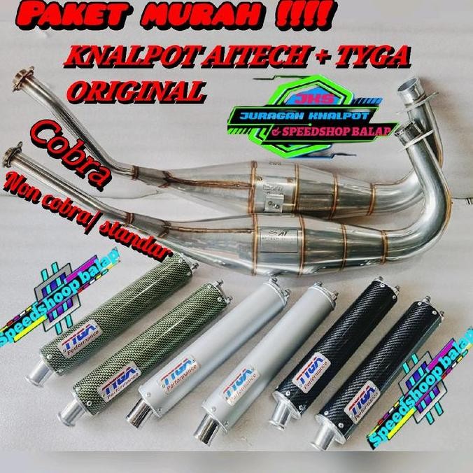 paket hedon knalpot aitech original +slincer tyga perfomance original italia tersedia silver dan car