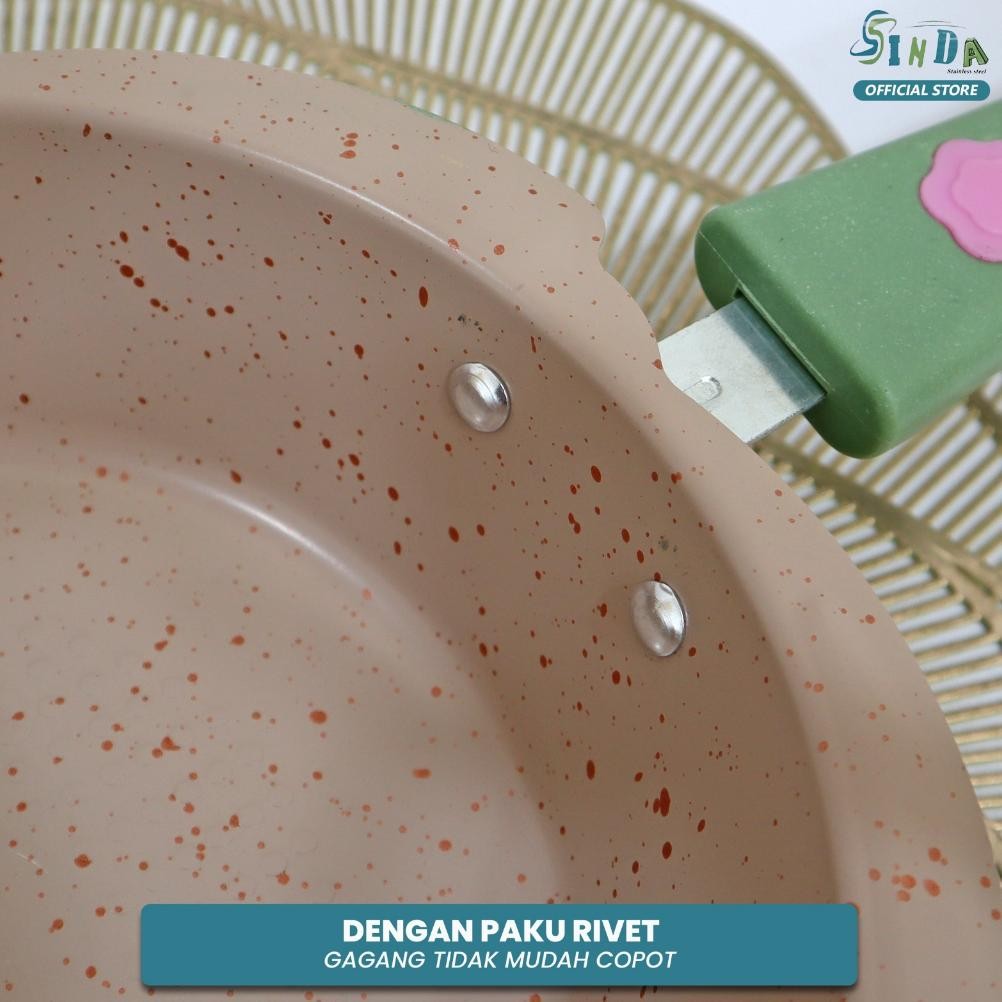 _Kecil_ Sinda Panci Mpasi Set Bayi 4 In 1 / Kukusan Granit Anti Lengket Wajan Keramik Food Grade Ku-