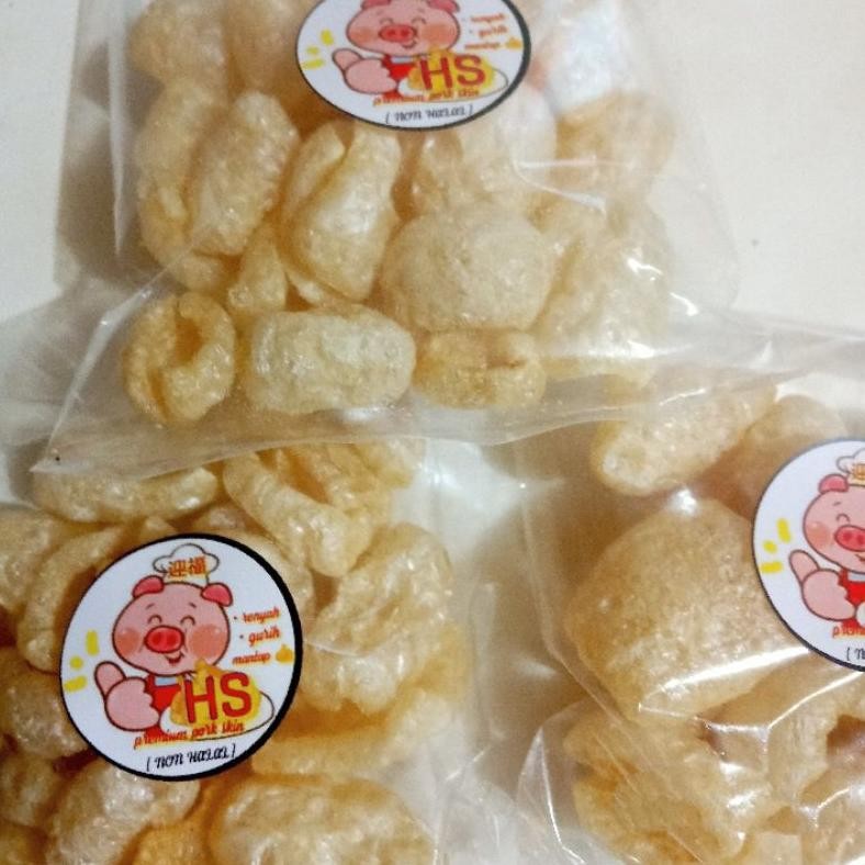 

Kerupuk Kulit Babi Premium Import Pork Skin 20Gram/Harga Per 5 Bgks