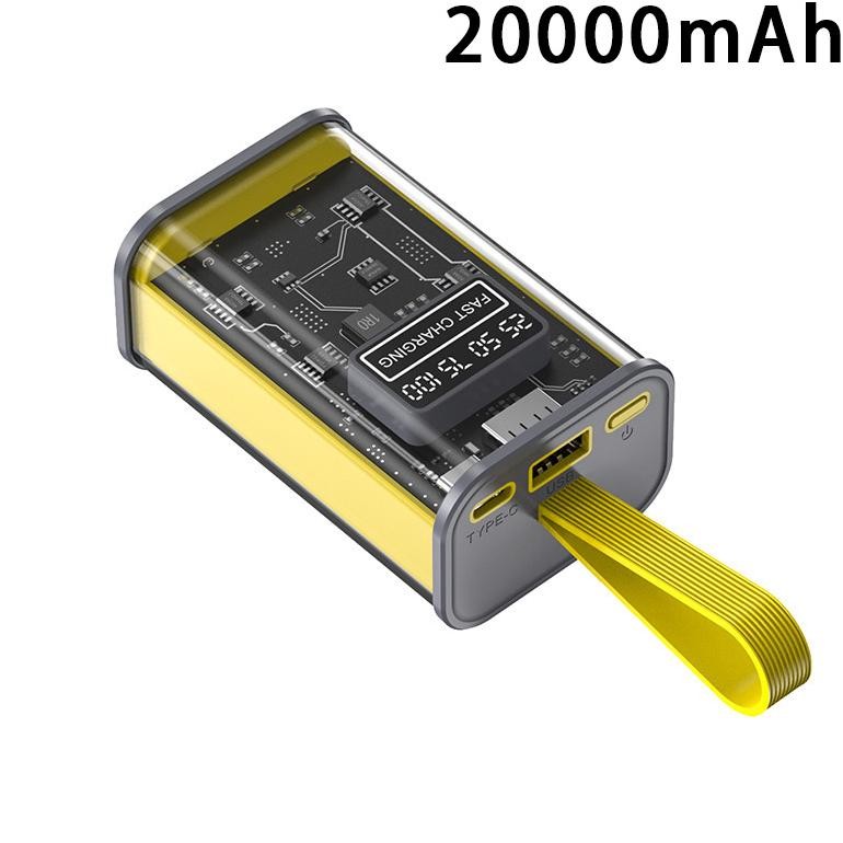 Sale Powerbank Mini 20000Mah Fast Charging Tampilan Digital Led Transparan Usb 3.0 Power Bank -33
