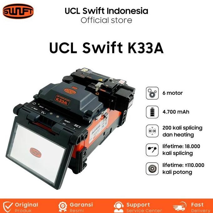 Fusion Splicer Ucl Swift K33A (Tool Penyambung Fiber Optic) New Stok