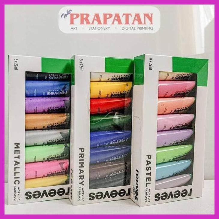 

( SEKOLAH / LUKIS ) PROMO CAT AKRILIK SET REEVES 8X22ML PASTEL METALLIC | REEVES ACRYLIC SET (SENI / MENGGAMBAR / ART / KERAJINAN ) GOOD QUALITY