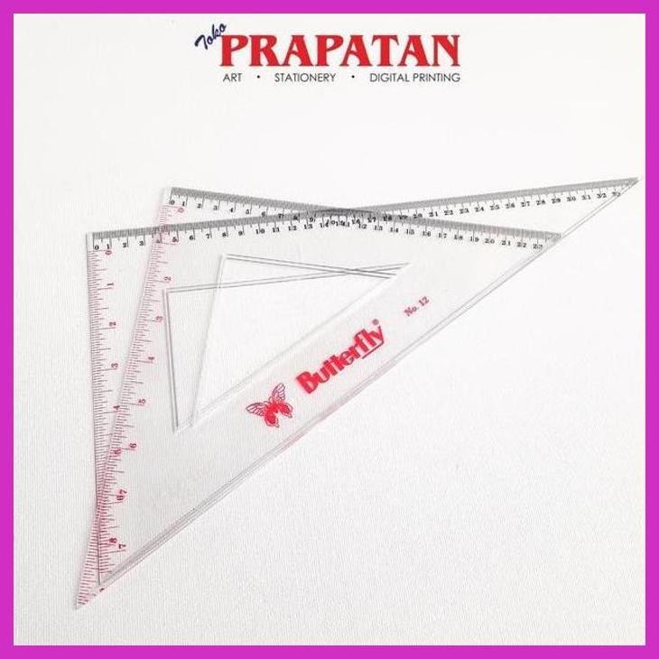

( SEKOLAH / LUKIS ) DISCOUNT PENGGARIS SEGITIGA BUTTERFLY NO 12 / TRIANGLE RULER (SENI / MENGGAMBAR / ART / KERAJINAN ) GOOD QUALITY
